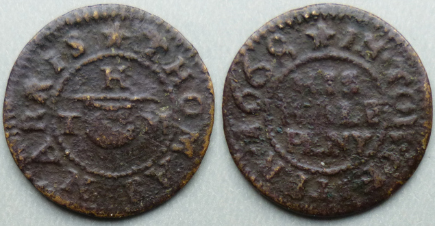 Towcester, Thomas Harris 1668 halfpenny